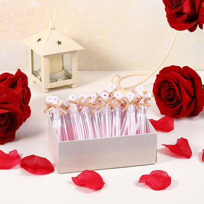 Foilswirl 50 Sets Flower Wedding Bubble Wands Bulk Party Favors White Mini Bubble Stick for Guests Greeting Card Goodie Bag Stuffer Wedding Bubbles for Send off Valentine Gift Celebration Party Supply