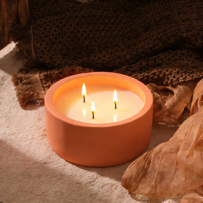Viyffo 20oz Large Scented Candle – Pumpkin Spring Spice, 3 Wick Candles for Home Scented, Non Toxic Soy Candle for Women and Men, Orange Decorative Ceramic Jar, Luxury Home Décor & Warm Birthday Gift