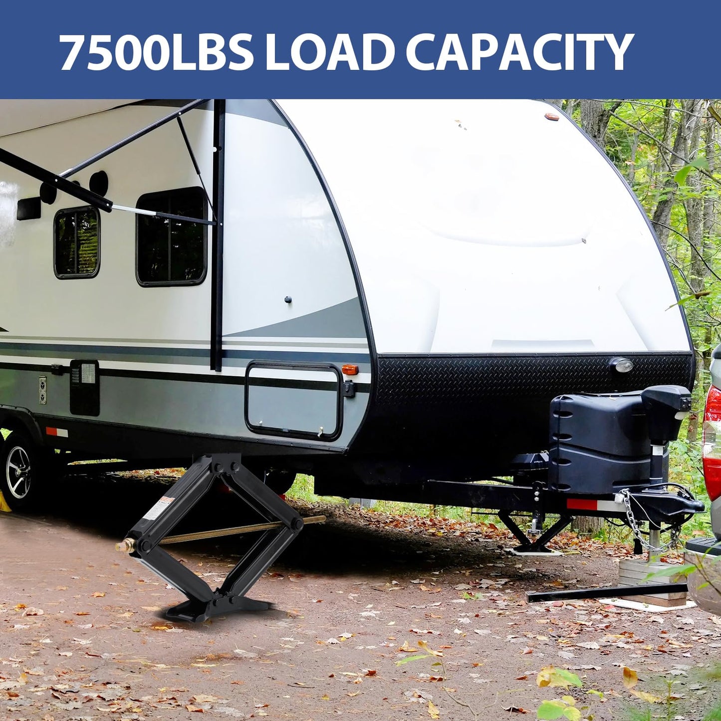 GarveeTech Camper Trailer Stabilizer Leveling Scissor Jacks Set of 4,Car Scissor Lift Jack 4 in-24 in Height Adjustable, 7500 LBS Heavy Duty RV Scissor Jack with Crank Handle for Travel Trailer Camper