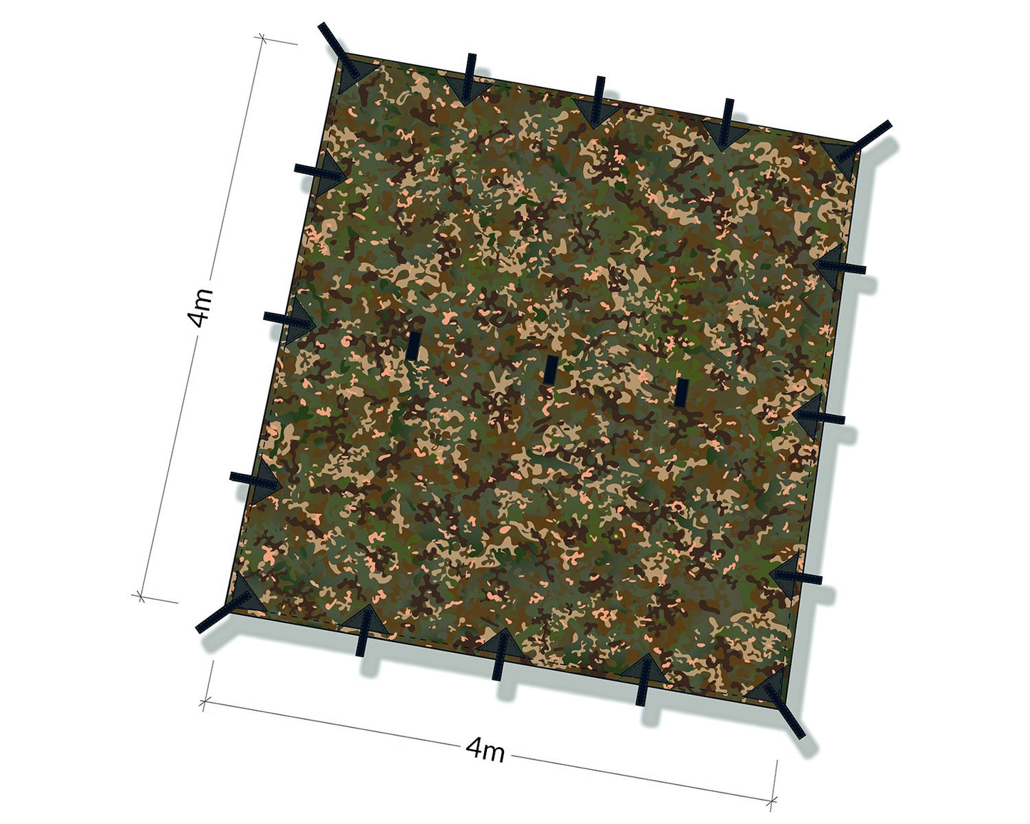 DD Hammocks Tarp 4x4 - MC (13ft x13ft) - 100% Waterproof - Lightweight & Multifunctional Rainfly Square Camo Tarp Tent Group Shelter for Camping Bushcraft & Scouts
