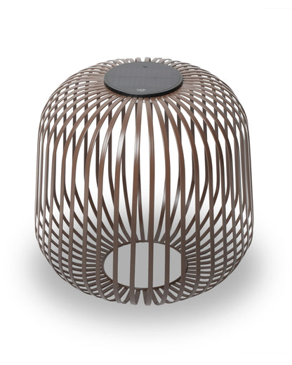 LUUK Studio Solis Wireless Solar LED Ambient Table Light, Warm White, 3 Dimmable Levels, Indoor & Outdoor, Solar & USB-C Rechargeable, Living Room, Bedside, Organic Contemporary, Walnut Brown, Size L