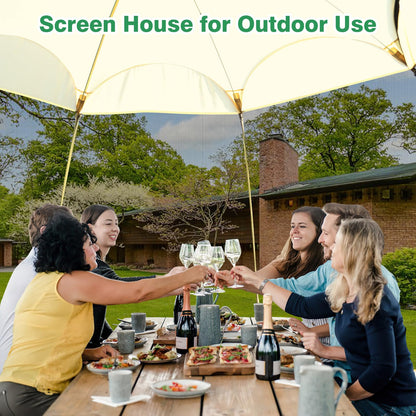 URCUZER 12x12Ft Pop-Up Canopy Screen House Tent - Outdoor Screen Room with 10 Mesh Side Panels Not Waterproof, Includes Carrying Bag - Fit 8-10 Person