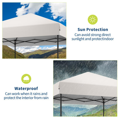 10' x 10' Pop Up Canopy Tent, Commercial Instant Outdoor Shelter with 3 Adjustable Heights, Portable Gazebo with Wheeled Carry Bag for Patio, Deck, Garden, Beach and Camping