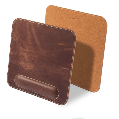 Londo Top Grain Leather Mouse Pad with Wrist Rest – Ergonomic Support, Non-Slip Base, Smooth Surface