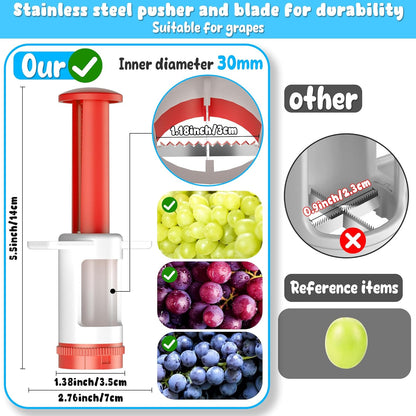Skiennix Grapes Cutter for Toddlers | Safe Fruit & Veggie Slicer with Red Container & CrossBlade