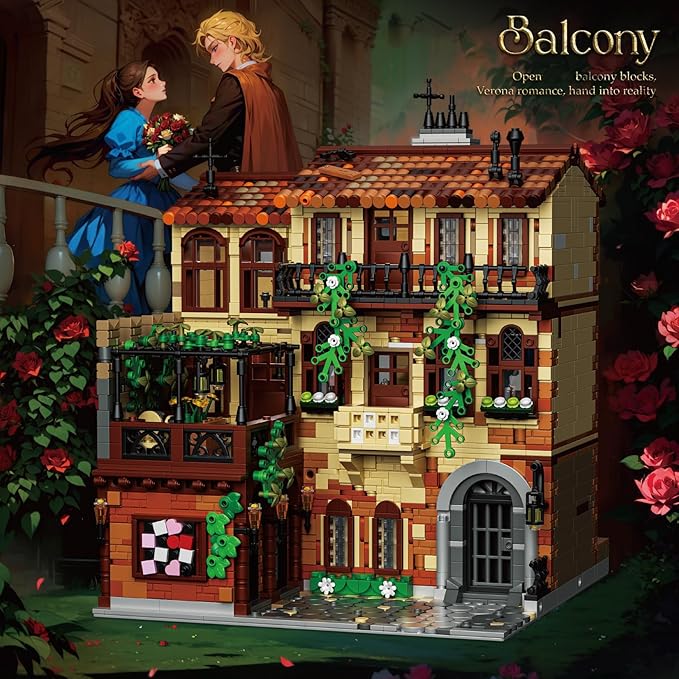 3800 Pcs Jules Castle House Building Set 13 Inch Large MOC Romantic Love Story - Italian Renaissance Architecture Kit Compatible with Lego Ideal Valentine's Gift for AdultsLovers Him Her Girls 14+