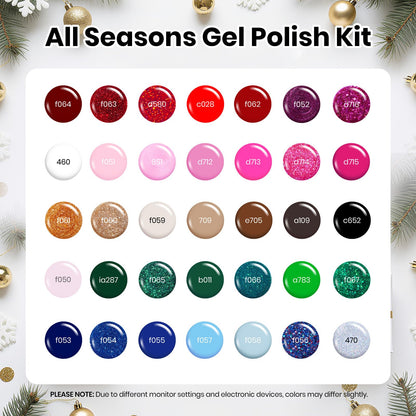 beetles Gel Polish 44pcs Fall Gel Nail Polish Set 36 Colors Brown Burgundy Red Blue Purple Orange Green Black Nude White with Base Top Coat UV LED Needed Salon DIY at Home Gift for Women Colorful Muse