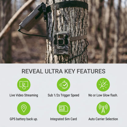 TACTACAM Reveal Ultra Cellular Trail Camera with Lithium Ion Rechargeable Battery Pack Bundle