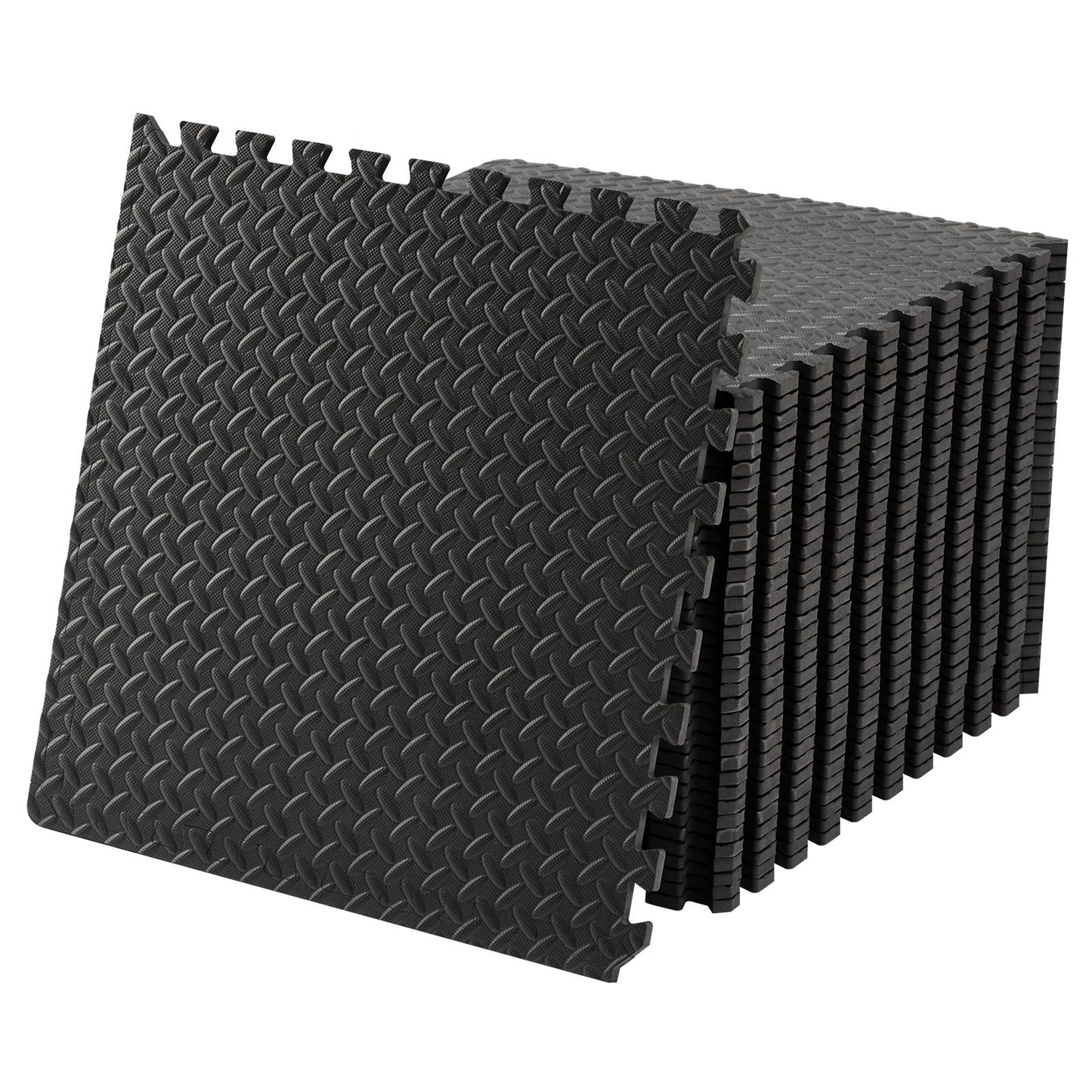 OLIXIS Interlocking Foam/Rubber Floor Tiles, 1/2 Inch Thick Non-Slip Gym Flooring Mats for Home Gym, Garage & Workout Space, 6/12/36 Pcs