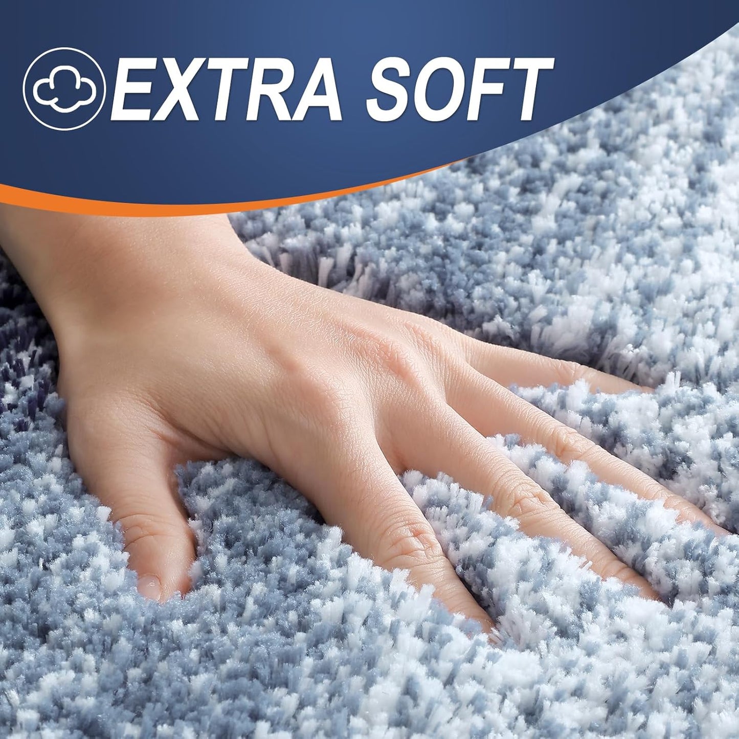 OLANLY Large Bath Rugs - Extra Soft Microfiber, Quick Dry & Washable | 54x24, Airy Blue