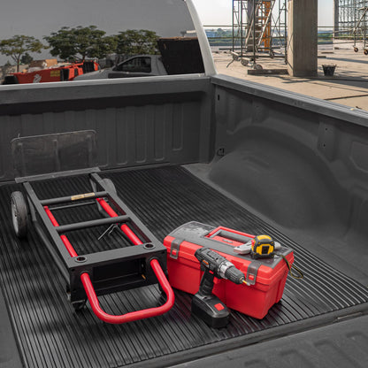 BDK M330 Heavy-Duty Truck Utility Bed Mat – Extra-Thick 4' x 8' Rubber Cargo Liner, Durable All-Weather Protection, Trim-To-Fit Design, Black