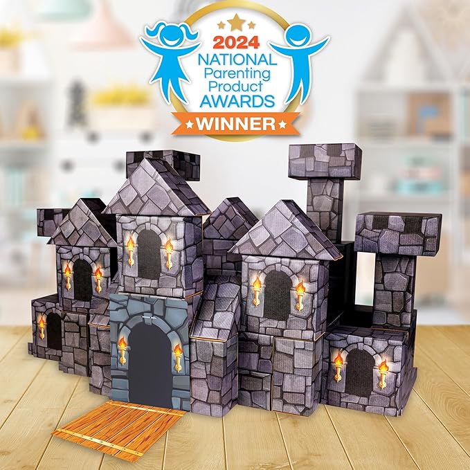 National Geographic Jumbo Cardboard Building Blocks – 45-Pc. Extra-Thick Cardboard Bricks for Kids Build a Castle Play House Indoor Playhouse Large Building Blocks Kids Giant Blocks