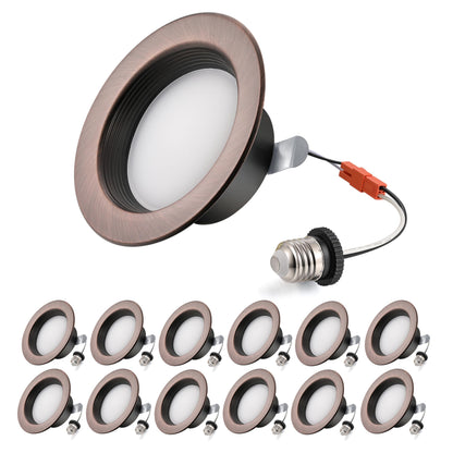 Wembanma 4-Inch LED Recessed Lights, Dimmable, Selectable CCT 2700K-6000K, 800LM, Oil-Rubbed Bronze,