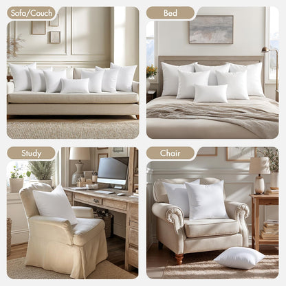 MIULEE Throw Pillow Inserts - Pack of 4, 20x20 Inch, 100% Virgin Microfiber for Ultimate Comfort