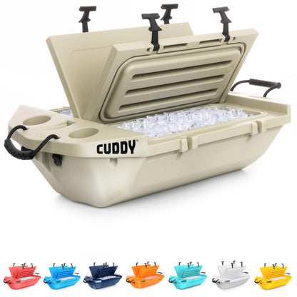 GoSports Outdoors Cuddy Floating Cooler and Dry Storage Vessel - 40QT - Amphibious Hard Shell Design, Tan