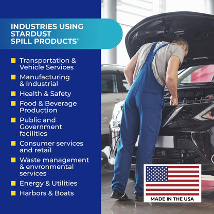 Stardust Spill Products Universal Spill Kit – OSHA Compliant Solution for Vehicles, Industrial, & Restaurant Use, Emergency Response Chemical, Water, & Bodily Fluid Cleanup, 2-Pack