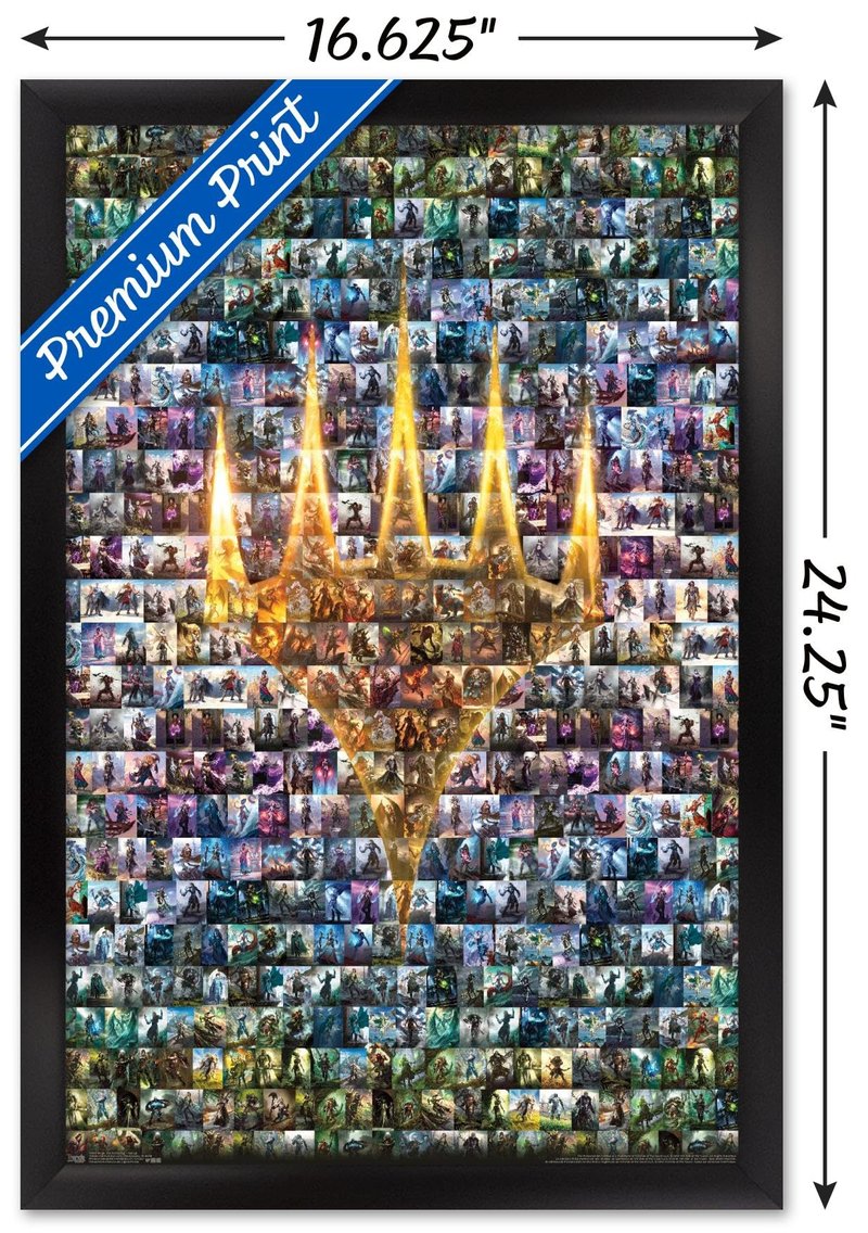 Trends International Magic: The Gathering - Collage Wall Poster, 14.725" x 22.375", Black Framed Version