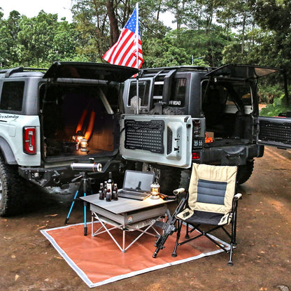 MAIKER OFF ROAD Tailgate Storage Panel Tailgate Molle Panel Steel Cargo Shelf Storage Luggage Holder Carrier with 3 Storage Bags for Ford Bronco Accessories 2021 2022 2023 2/4 Doors