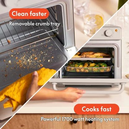 Bella Air Fry Toaster Oven - 7 Cooking Options, Dishwasher-Safe Trays, 1700W, Oatmilk Color
