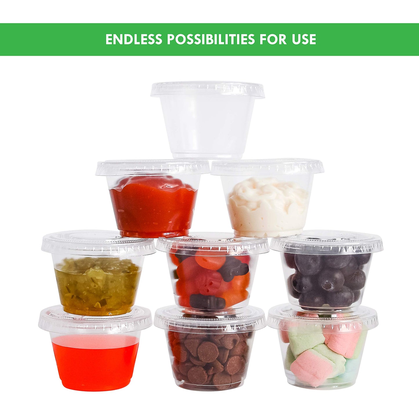 Galashield Small Plastic Containers with Lids, 4 oz, 100 Sets