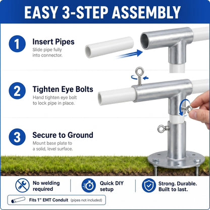 Frienda 6-Leg Lean-to Canopy Fittings for 1" EMT, 18 Pcs Lean to Carport Frame Connectors Kit DIY Project for Slant Roof Carport, Shed, Gazebo, Greenhouse, Shelter Deck, Pipes Not Included