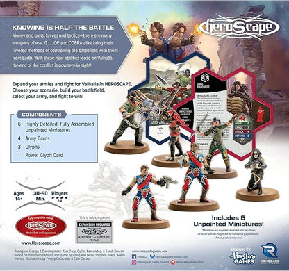 Renegade Game Studios GI Joe Heroscape Strike Forces Army Expansion - 4 Heroes 2 Squads Tactical Glyphs