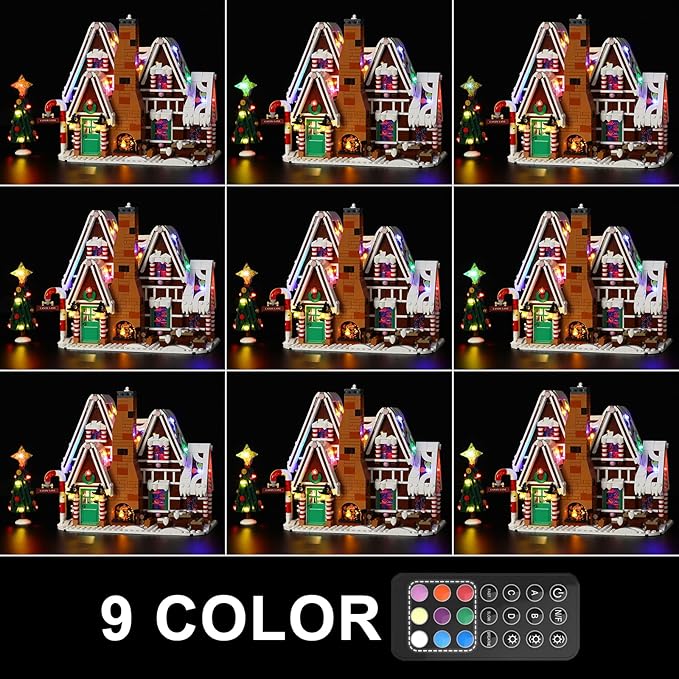 LED Light Kit (Remote Control) Compatible with Lego Gingerbread House - Lighting Set for Creator 10267 (Model Set Not Included)