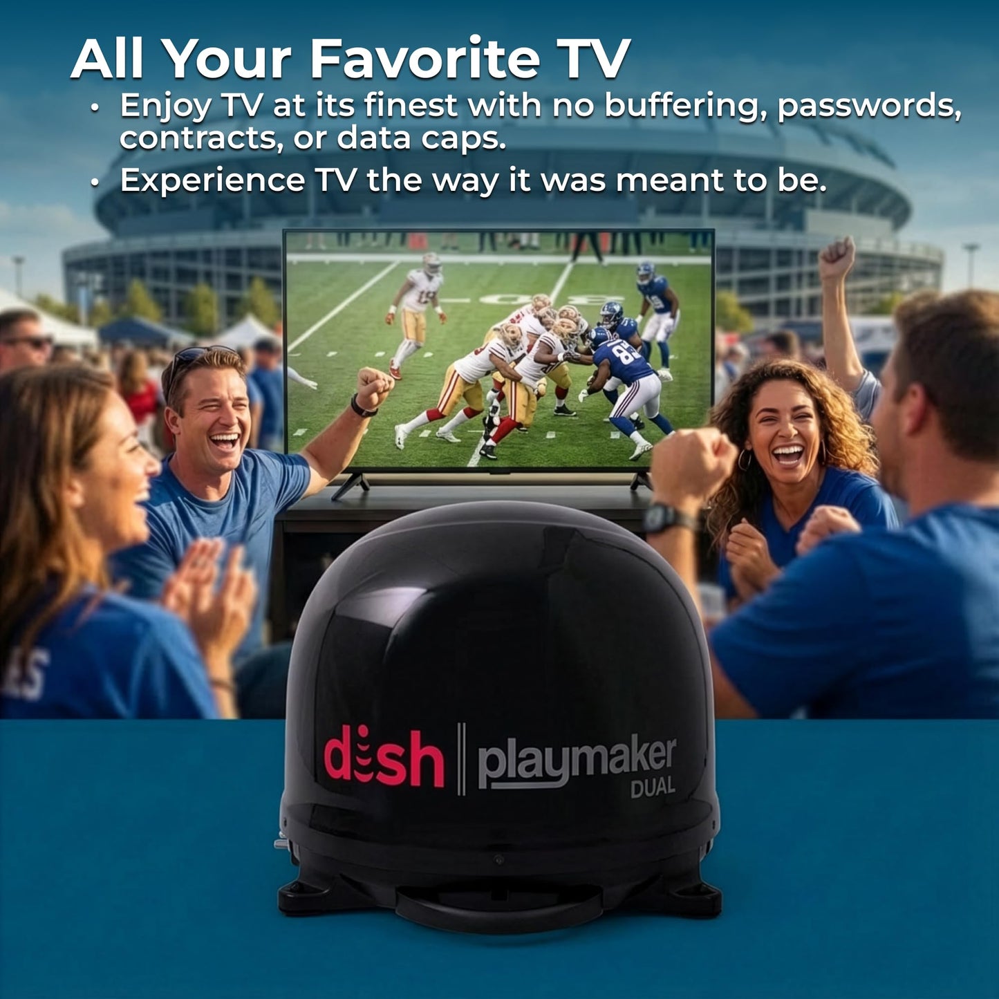 Winegard PL8035R Dish Playmaker Dual with Receiver - Automatic Satellite Antenna W/Dual Receiver Support for PL-70LR - RV, Camping, Tailgating, Outdoor, TV Connectivity - Outdoor