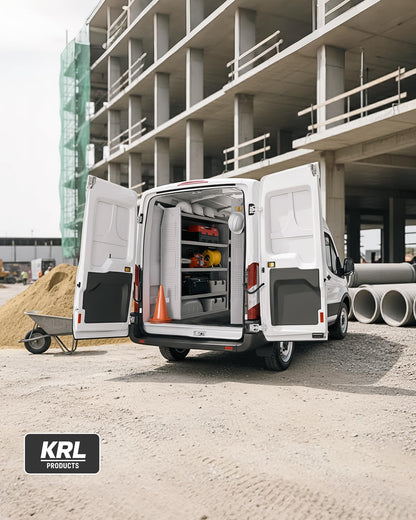 KRL Products SV-4260 Steel Mid/High Roof Van Shelving Storage System Fits Transit, NV, Promaster and Sprinter, Van Shelving Units, 42''W * 60''H * 13''D