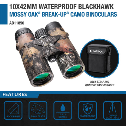 Barska Optics AB11851 10x42 WP MO Blackhawk Binoculars, Green Lens