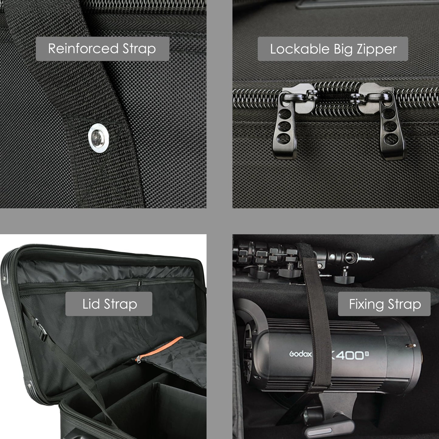 MagicLine Studio Equipment Trolley Case 52" x15''x13'', Rolling Camera Bag with Wheels, Tripod Light Stand Carry Case, Water-Resistant Photo Bag for Strobes, Light Stands, Tripods, Telescopes
