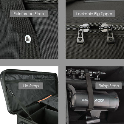 MagicLine Studio Equipment Trolley Case 52" x15''x13'', Rolling Camera Bag with Wheels, Tripod Light Stand Carry Case, Water-Resistant Photo Bag for Strobes, Light Stands, Tripods, Telescopes