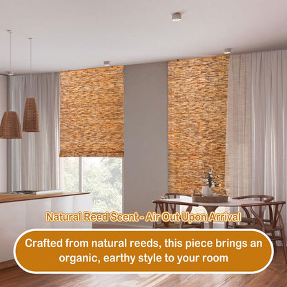 DoubleFill 3 Pcs Bamboo Shades Outdoor Reed Roll Up Blinds 48" W x 72" H Blackout Sunshade Cordless Bamboo Blinds for Home Porch, Patio & Windows Decor Shutters Sunlight Privacy Screen(Carbon Brown)