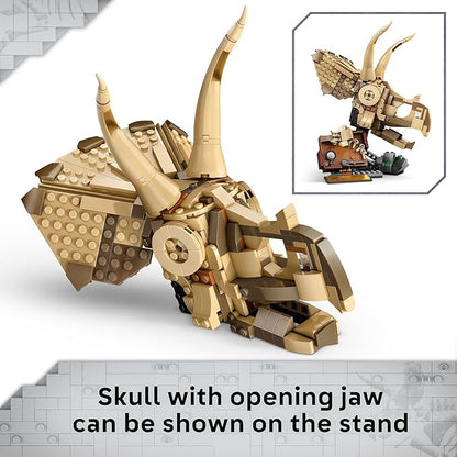 LEGO Jurassic World Dinosaur Fossils Triceratops Skull Toy - Dinosaur Toy Fossil Building Set for Kids Boys and Girls Ages 9+ - Model Display Kit - Gift Idea for Birthdays - 76969