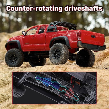 BEEZRC FMS 1/24 RC Crawler FCX24M Tacoma Toyota Official Licensed ABS Hard Body 4WD Off-Road RC Rock Truck2-Speed Transmission Hobby Grade Remote Control Car for Adults RTR Blue