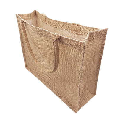 LyyGuanYoo 6 Pack Jute Tote Bag Reusable, Burlap Beach Bags with Sturdy Rounded Handles, Sturdy Base Gym Shopping Travel Bag for Easter Women, Mom, Teachers, Friends, Bridesmaids, 15.4''x12.2''x5.9''