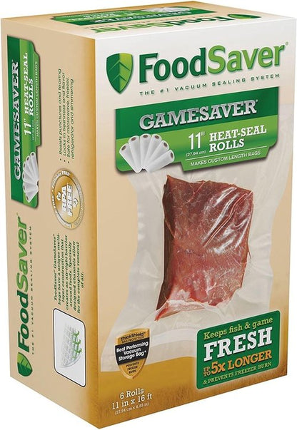 FoodSaver GameSaver Vacuum Seal Roll - 11" x 16' | BPA-Free Multilayer Construction for Freshness