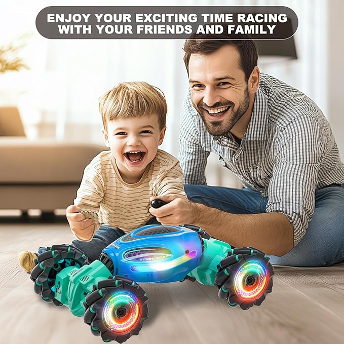 Gesture RC Car1:18 4WD Transform Off-Road Stunt Car with Gesture &amp Remote Control 360° Flips Drift Vehicle with LED Lights Music All Terrain Toy Cars Gifts for Boys Girls Age 6-12