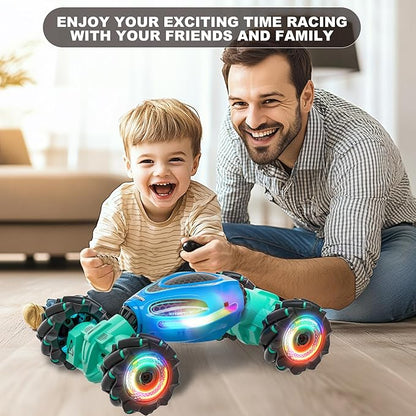 Gesture RC Car1:18 4WD Transform Off-Road Stunt Car with Gesture &amp Remote Control 360° Flips Drift Vehicle with LED Lights Music All Terrain Toy Cars Gifts for Boys Girls Age 6-12