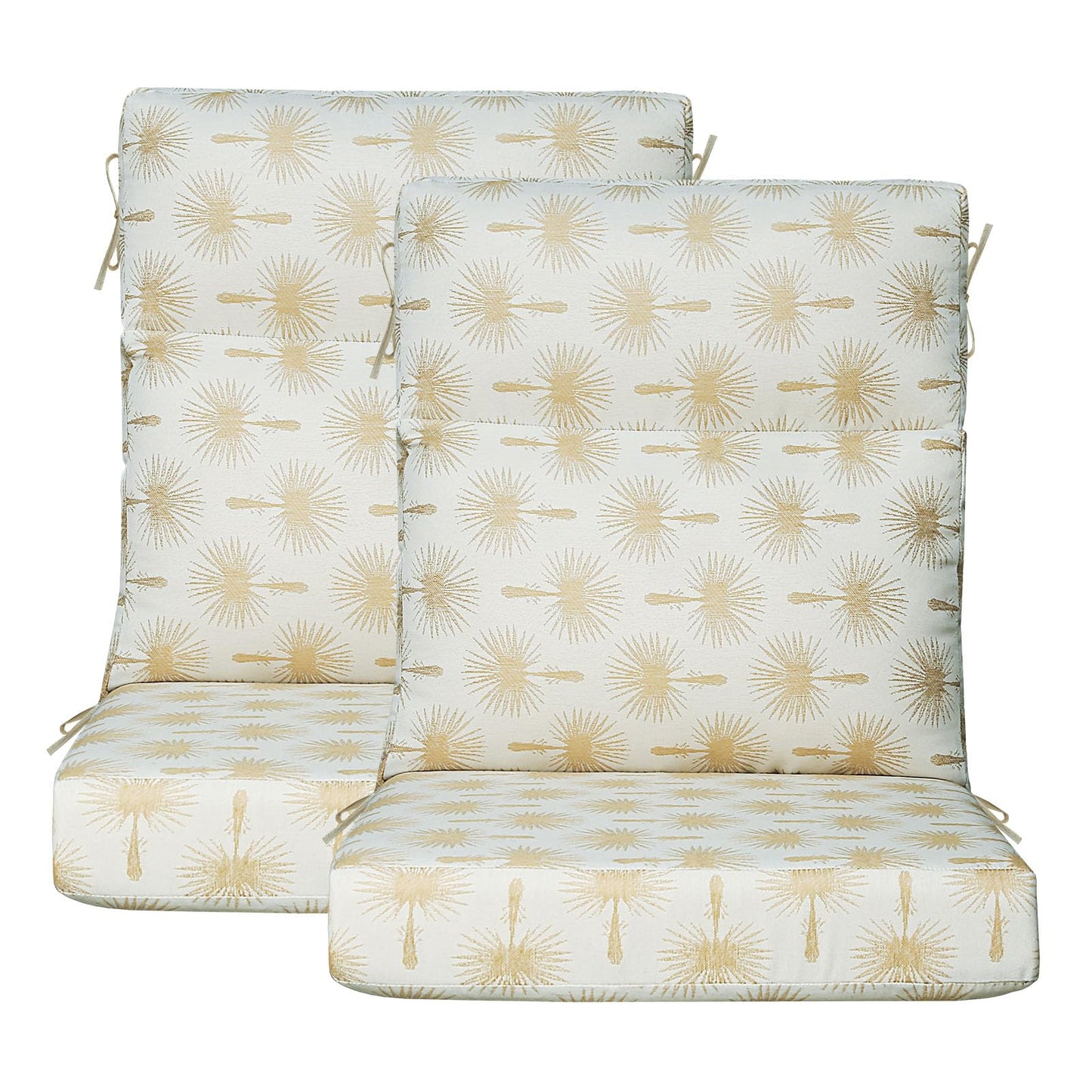 Supflourishia Outdoor Patio Chair Cushions 44x21x3.5 inch, Set of 2 Thicken Comfy Cushions for Rocker Non Slip Fade Shield Water Repellent High Back with Ties, Radiant Floral Brocade