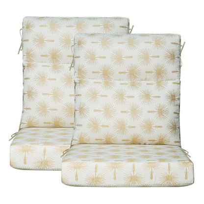 Supflourishia Outdoor Patio Chair Cushions 44x21x3.5 inch, Set of 2 Thicken Comfy Cushions for Rocker Non Slip Fade Shield Water Repellent High Back with Ties, Radiant Floral Brocade