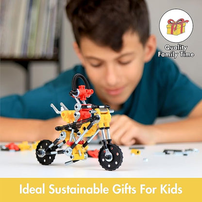 The Off Bits Motorbike Stem Building Toys RiderBit Educational Build Your Own Robot Toy for Kids 8+ Year Old Boys and Girls Stem Toys Engineering Kit Vehicle Construction Steam Easter Gift for Kids