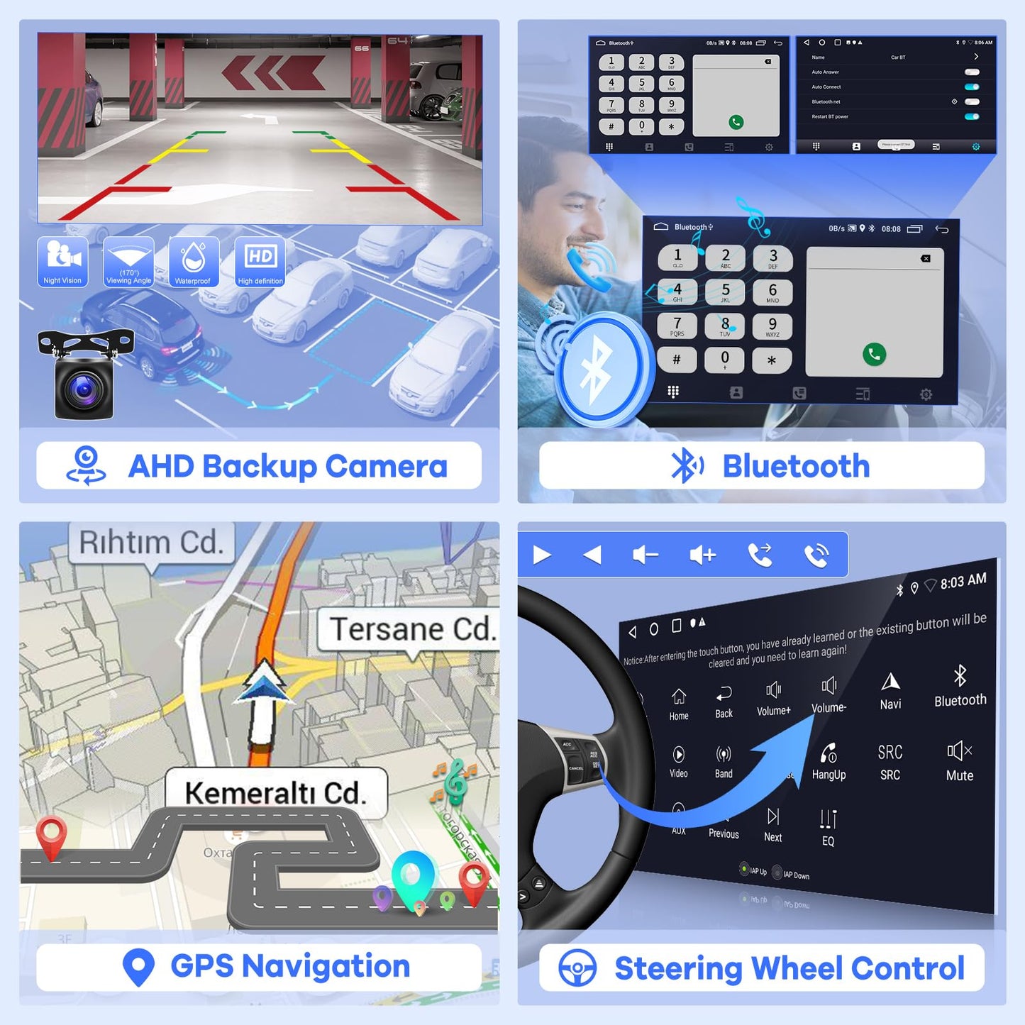 [2G+64G] Car Radio for Jeep Compass Patriot 2007 2008 2009, Android Touch Screen Patriot Stereo, Wireless Carplay/Android Auto/Bluetooth/WiFi