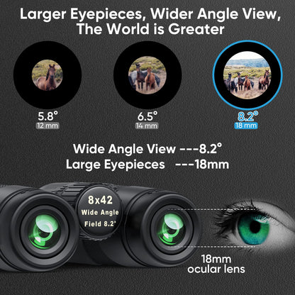 Binoculars for Adults Bird Watching - Timorn HD 8x42 Birding Binocular for Adult High Powered with Phone Adapter Tripod - Waterproof Lightweight Binocular for Travel, Sports, Hiking