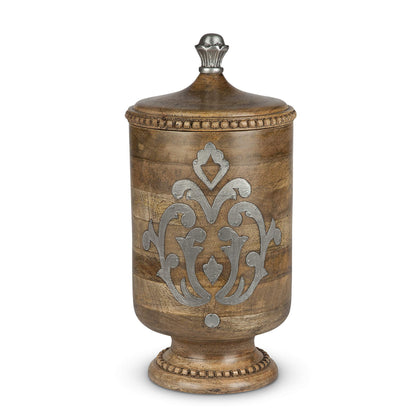 Wood and Metal Inlay Large Heritage Collection Canister