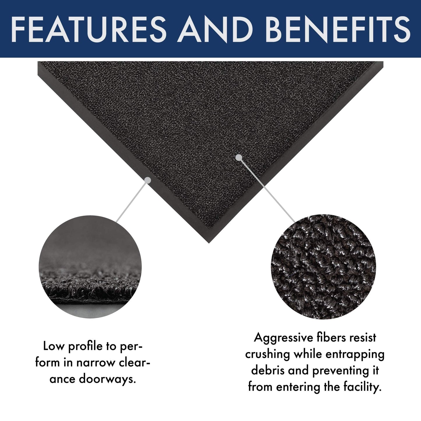 Notrax - 231S0048BL 231 Prelude Indoor/Outdoor Entrance Mat, for Home or Business, 4' X 8' Black