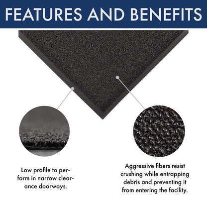Notrax - 231S0048BL 231 Prelude Indoor/Outdoor Entrance Mat, for Home or Business, 4' X 8' Black