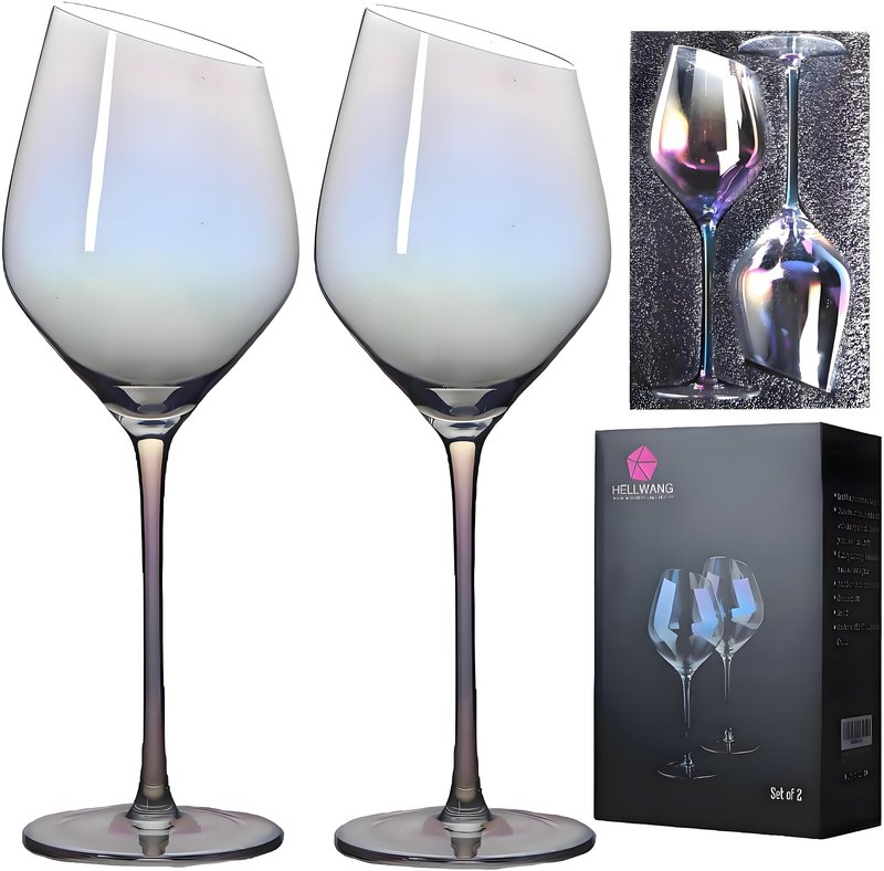Wine Glasses Set of 2-Premium Crystal Red Wine Glasses Hand Blown-15 oz,Long Stem,Thin Rim,Perfect for Red or White, Daily Use,Unique Anniversary or Birthday Gift