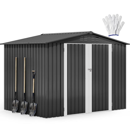 DWVO 7'x5' Large Metal Outdoor Storage Shed, Heavy Duty Tool Storage Sheds for Backyard Patio Lawn - Ideal for Bicycles, Garden Tools, and Lawn Equipment, Easy-to-Assemble, Dark Gray