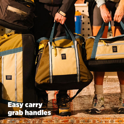 Topo Designs Mountain Gear Bag, Enormous Tote Style Free Standing Bag, Recycled Nylon, Abrasion Resistant (Black/Black)